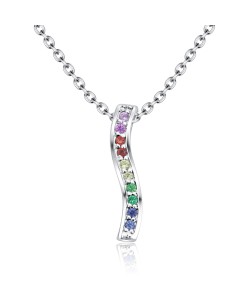 Elegant Shaped CZ Silver Necklace SPE-5135